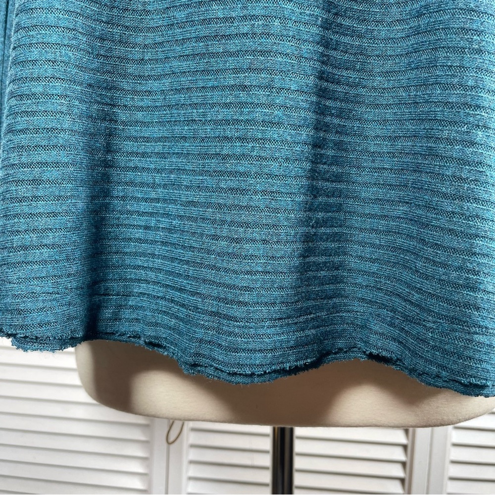 💙 Free People “We The Free” Ribbed Cowl Neck Top – Teal Heather - Picture 3 of 12